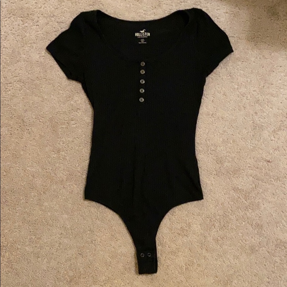 Hollister Black Ribbed Bodysuit
